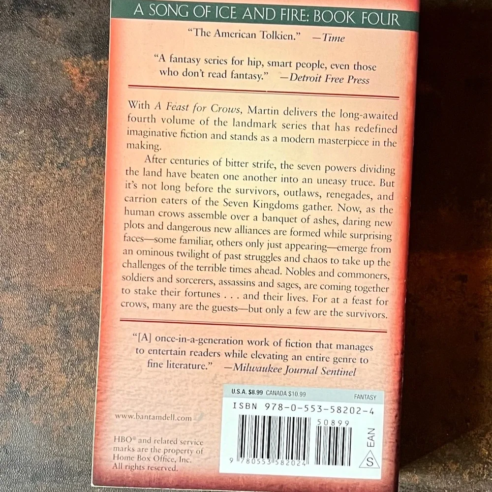 A Feast for Crows by #1 New York Times Bestseller George R. R. Martin Paperback